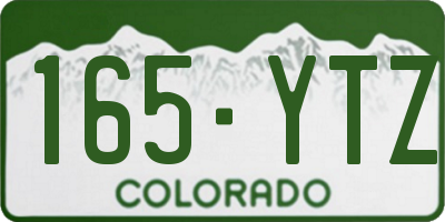 CO license plate 165YTZ