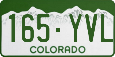 CO license plate 165YVL