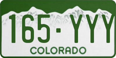 CO license plate 165YYY
