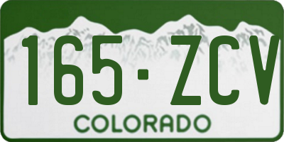 CO license plate 165ZCV