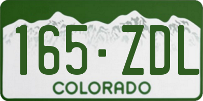CO license plate 165ZDL
