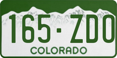 CO license plate 165ZDO