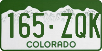 CO license plate 165ZQK