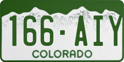 CO license plate 166AIY