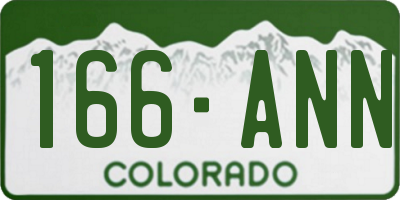 CO license plate 166ANN