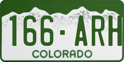 CO license plate 166ARH