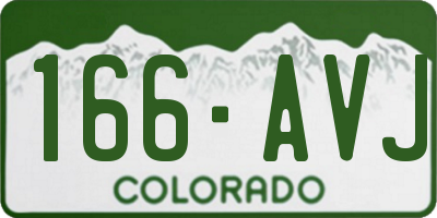 CO license plate 166AVJ