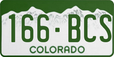 CO license plate 166BCS