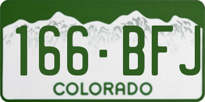 CO license plate 166BFJ