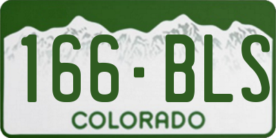 CO license plate 166BLS