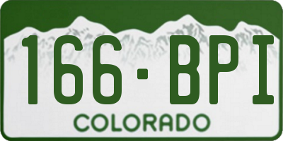 CO license plate 166BPI
