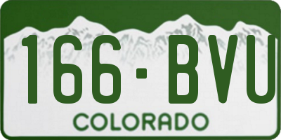 CO license plate 166BVU