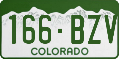 CO license plate 166BZV