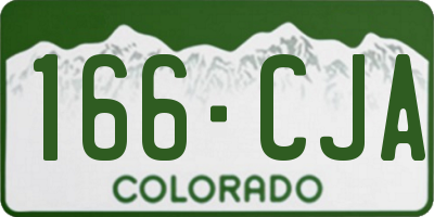 CO license plate 166CJA