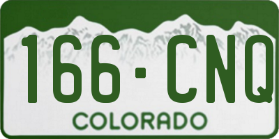 CO license plate 166CNQ