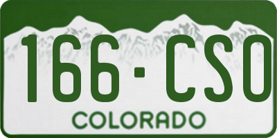 CO license plate 166CSO