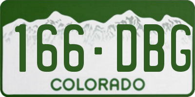 CO license plate 166DBG
