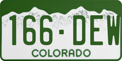 CO license plate 166DEW