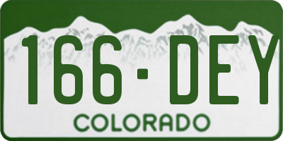 CO license plate 166DEY