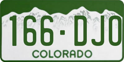 CO license plate 166DJO