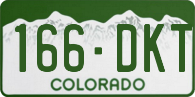 CO license plate 166DKT