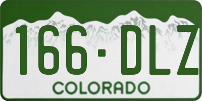 CO license plate 166DLZ