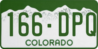 CO license plate 166DPQ