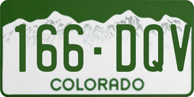 CO license plate 166DQV