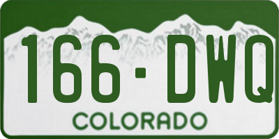 CO license plate 166DWQ