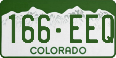 CO license plate 166EEQ