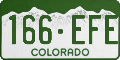 CO license plate 166EFE