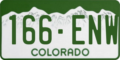 CO license plate 166ENW