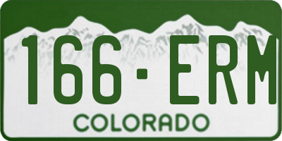 CO license plate 166ERM