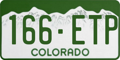CO license plate 166ETP