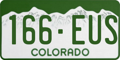 CO license plate 166EUS