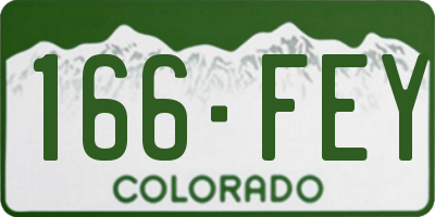 CO license plate 166FEY