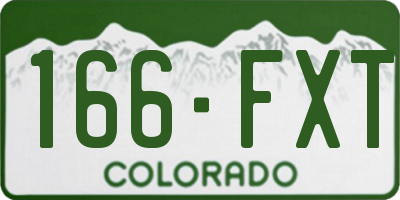 CO license plate 166FXT