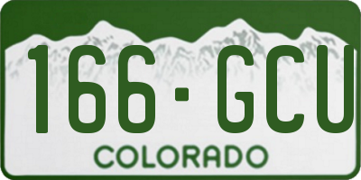 CO license plate 166GCU
