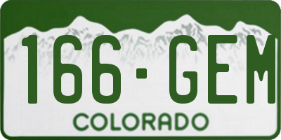 CO license plate 166GEM