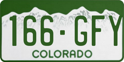CO license plate 166GFY