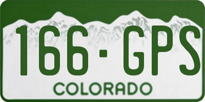CO license plate 166GPS