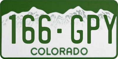 CO license plate 166GPY