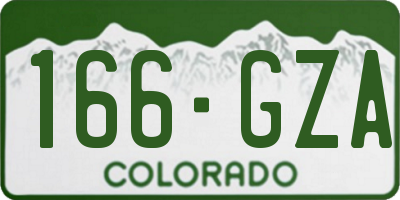 CO license plate 166GZA