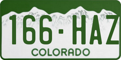 CO license plate 166HAZ