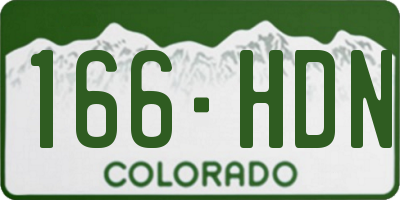 CO license plate 166HDN