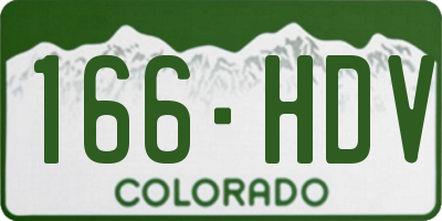 CO license plate 166HDV