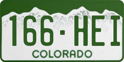 CO license plate 166HEI