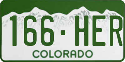 CO license plate 166HER