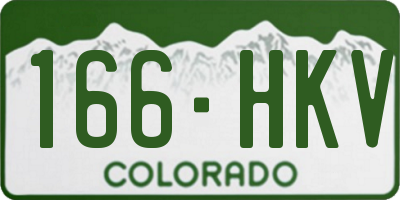 CO license plate 166HKV