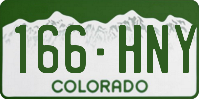 CO license plate 166HNY